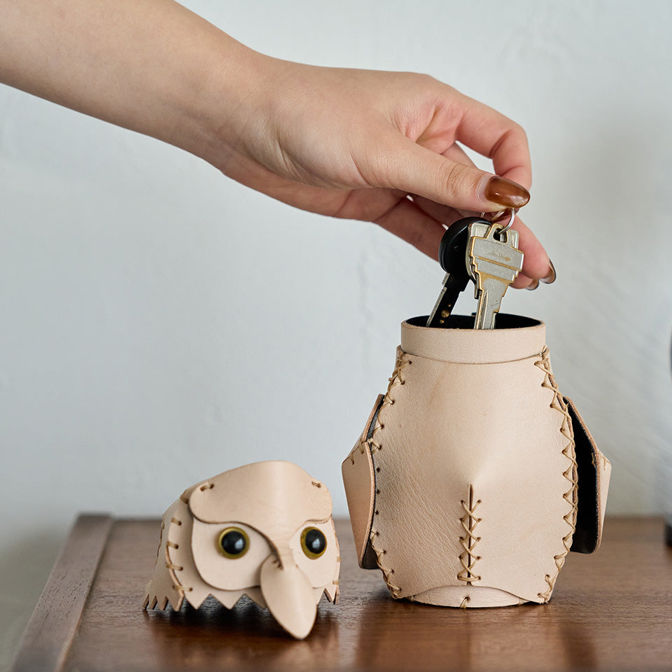 Leather DIY Kit 001「Owl and Horned owl 」